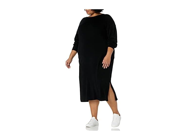 The Drop Suki Rib Midi V-Back Dress - Image 1