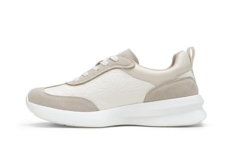 Vepose Women's Fashion Sneakers 2026, 8216 Platform Beige Pu Tennis Walking Shoes with Arch Support, Lightweight Lace up Casual Everyday Footwear, Size 7.5(CZR8216 Beige pu 07.5) - Image 1