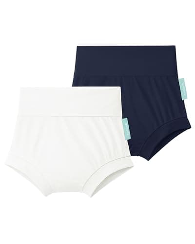 PurComfy Baby Bloomers Bummies, Soft Bamboo Viscose High Waist Belly Shorts & Diaper Cover for Infant Toddler Girls Boys, 2-Pack, 12-18 Months - Image 1