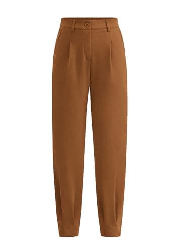 PRETTYGARDEN Womens Dress Pants Business Casual 2026 Trendy High Waisted Ankle Length Dressy Trousers Slacks Work Clothes (Brown,Medium) - Image 1