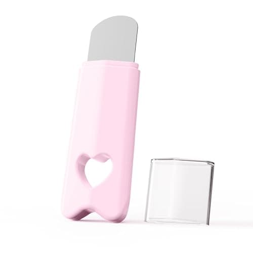 MIRVIAST Heart-Shaped Design Blackhead Remover Tool, Stainless Steel Skincare Tools Facial Cleansing Scraper, Skin Scrubber Face Spatula for Nose and T-Zone, Skin Care Tool for Men and Women (Pink) - Image 1