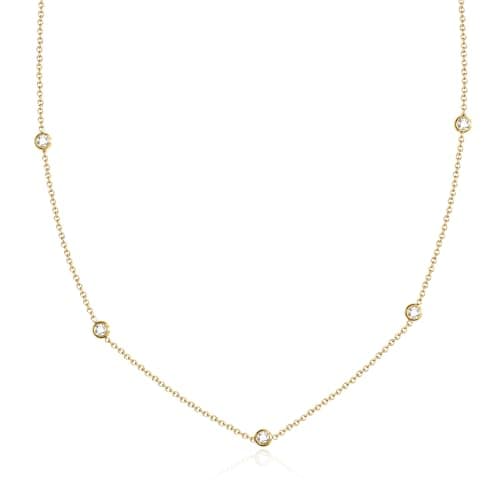 BAYLAY Gold Necklace for Women - 18K Gold Plated Zicon Gold Chain Dainty Gold Necklace for Women Gold Jewelry Gifts Size 18 inch - Image 1