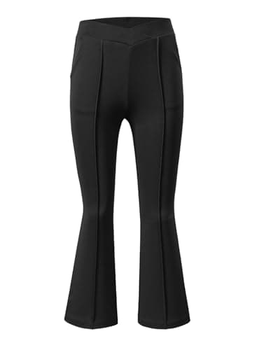 DOKOTOO KIDS Girl School Uniform Pants Bell Bottoms Black Size 10-11 Years - Image 1