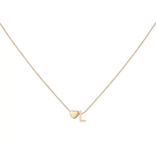 PNNY AMDA Initial Heart Necklace for Women: 18K Gold Plated Pendant Dainty Letter Necklace - Cute Jewelry Teens Gifts (L) XL-TXZM-L - Image 1