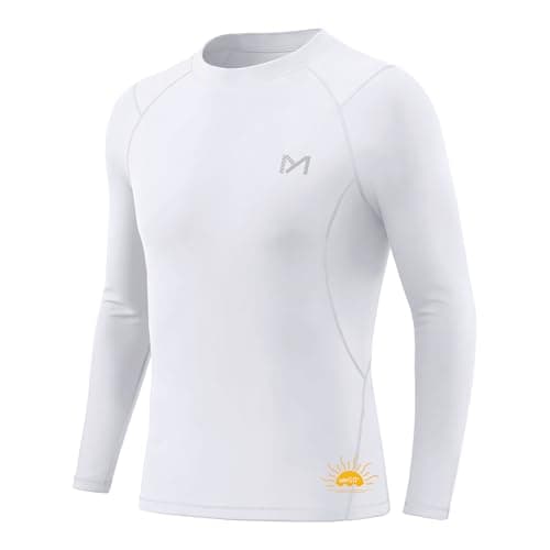 Boys Sun Protection Shirt UPF 50+, Youth Athletic Quick Dry T Shirt for Baseball Soccer Fishing Swimming Outdoor A-White - Image 1