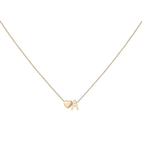 PNNY AMDA Initial Heart Necklace for Women: 18K Gold Plated Pendant Dainty Letter Necklace - Cute Jewelry Teens Gifts XL-TXZM-A - Image 1