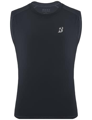 Roadbox Boys Sleeveless Compression Shirts, Youth Quick-Dry Football Undershirt, Athletic Tank Tops for Basketball Sports Gray - Image 1