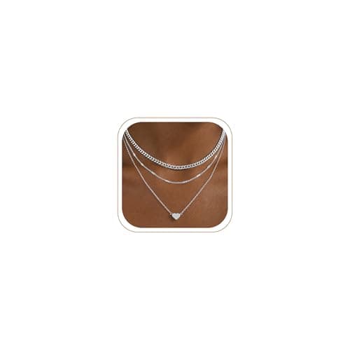 TOPERLADY 3Pcs Layered Silver Heart Necklaces for Women Trendy - Tiny Heart Pendant Necklace Jewelry, Dainty Silver Layering Necklace, Women's Necklaces Jewelry Gifts (3PCS-Silver-Heart Pendant) - Image 1