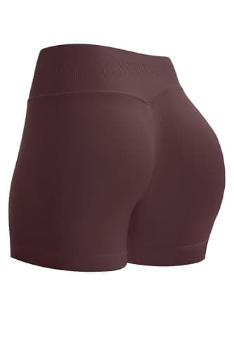 UG Active Women's 3.5" Scrunch Butt Lifting Workout Shorts Seamless Athletic Yoga Gym Running Shorts Brown XS - Image 1