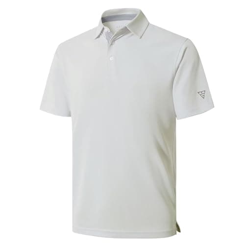 M MAELREG Mens Pique Polo Shirts Short Sleeve Performance Moisture Wicking Quick Dry Casual Golf Shirts for Men Cream - Image 1