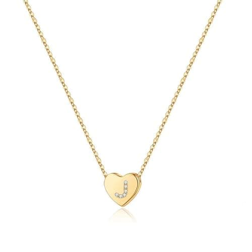 M MOOHAM Initial Necklace for Girl, Dainty 14K Gold Plated Letter J Initial Heart Necklace for Girls Gift Birthday Gifts for Girl - Image 1