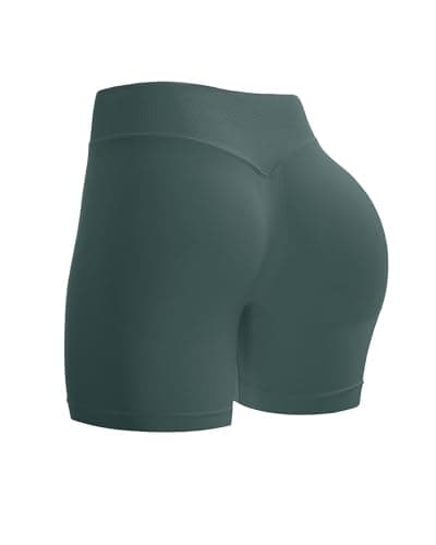 UG Active Women's 4.5" Scrunch Butt Lifting Workout Shorts Seamless Athletic Yoga Gym Running Shorts Army Green XS - Image 1