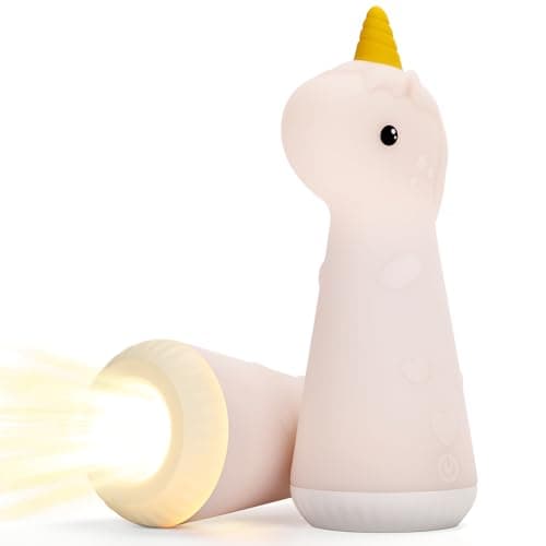 ShaArkMango Flashlight with Night Light for Kids Rechargeable LED Dimmable Night Light Toddler Bed Room Playing in Dark Handheld Emergency Flashlight for Camping Essential Hallway Walking Nighttime - Image 1