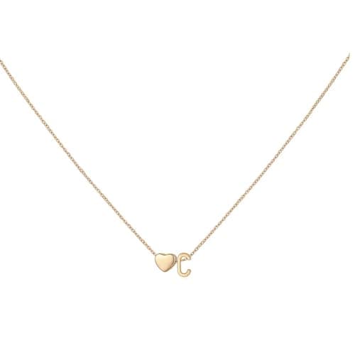 PNNY AMDA Initial Heart Necklace for Women: 18K Gold Plated Pendant Dainty Letter Necklace - Cute Jewelry Teens Gifts (C) XL-TXZM-C - Image 1