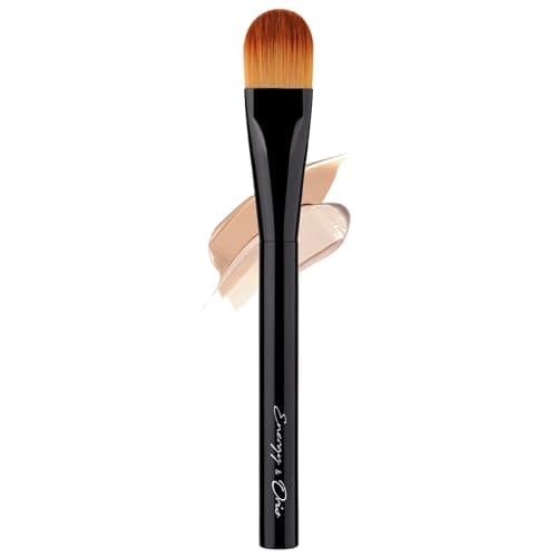AINOCHI Flat Liquid Foundation Brush,Professional Soft-Focus Under Eye Concealer Brush with Premium Synthetic Fiber Blend for High-End Base Makeup,Precision Detail Highlighter & Flawless Blending,1pc