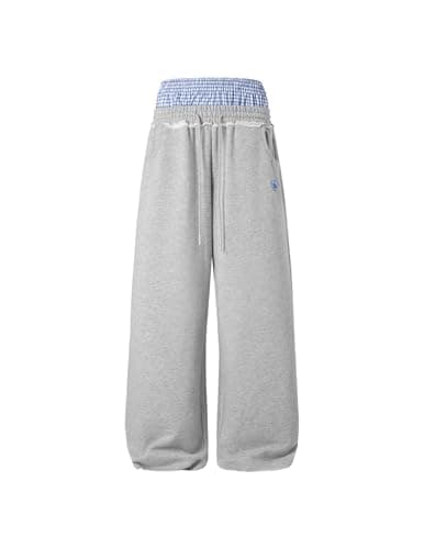 Aelfric Eden Baggy Wide Leg Sweatpants for Women Men Double Waist Camo Elastic Waisted Lounge Pants with Pockets Blue X-Large - Image 1