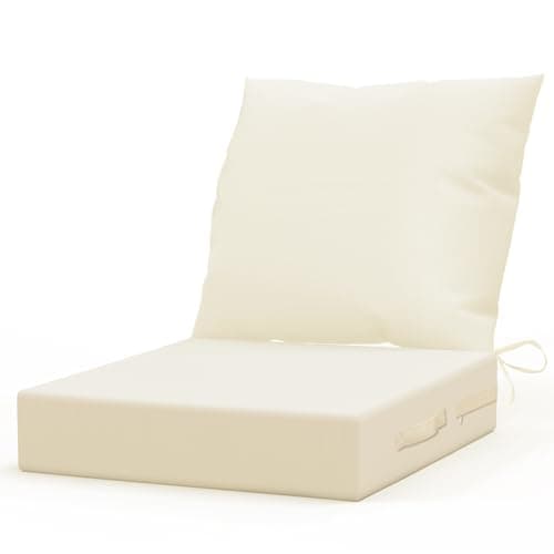 L’AGRATY Outdoor Chair Cushions for Patio Furniture:24" x 24" Deep Seat Cushions with Backrest for Couch Sofa Chair - Waterproof Fade-Resistant Patio Cushion (Set of 1,Ivory) - Image 1