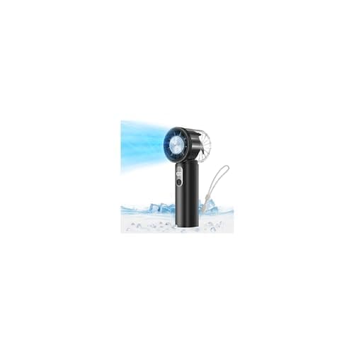 2026 Portable Handheld Turbo Fan with Ice Cooler, 5 Gear Strong Airflow, 3 IN 1 Mini Hand Fan for Hand, Desk & Travel, Up to 12Hrs, Battery Operated, Personal Fan for Outdoor, Makeup, Beach(Black) - Image 1
