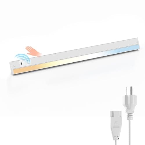 Ensenior 32 Inch Hand Wave LED Under Cabinet Lighting Plug in or Hardwired with Dimmable 5CCT CRI 90+ 2.4G Wireless Sync, Under Counter Lights for Kitchen, 120V, 18W 1100LM - Image 1