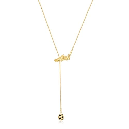 COORWEEL Soccer Necklace for Women 14K Gold Plated Dainty Gold Long Necklaces Adjustable Sports Themed Statement Y-Shaped Necklace for Women Trendy Jewelry Gifts - Image 1