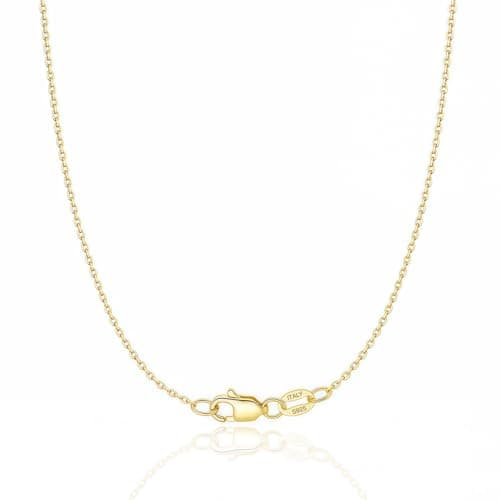 GDJQQTTQ 14k Gold Plated Chain Necklace for Women Dainty Gold, 1.1mm Cable Gold Chain for Women Shiny, Durable & Non Tarnish Gold Necklace Women's Chains, 22 Inches - Image 1