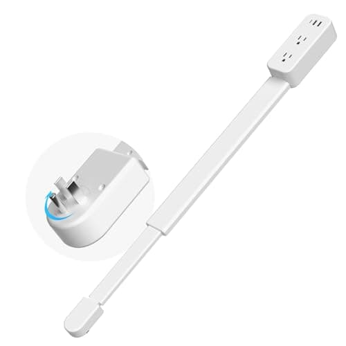 Electrical Outlet Extender Long Stick with 180° Swivel | Extends 23-35 in for Hard-to-Reach Places | 2 AC Outlets + 3 Ports (USB-C/USB-A) for Bed, Dorm, Office & Sofa - Image 1