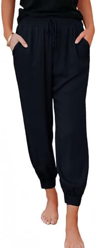 Dokotoo Womens Summer Comfy Casual Loose Baggy Lightweight Drawstring Tie Elastic Waist Jogging Joggers Pants Sweatpants for Women with Pockets Royal Blue X-Large - Image 1