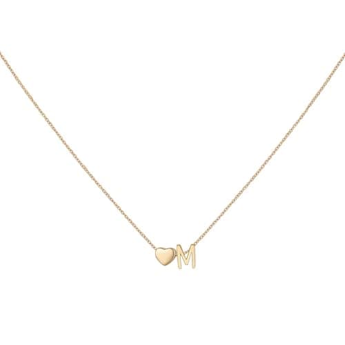 PNNY AMDA Initial Heart Necklace for Women: 18K Gold Plated Pendant Dainty Letter Necklace - Cute Jewelry Teens Gifts (M) XL-TXZM-M - Image 1