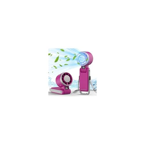 PlayHot Portable Handheld Turbo Fan with Ice Cooling, Rechargeable Personal Fan, Up tp 12Hrs Cooling, 5 Speed 25550RPM Powerful Portable Fan for Travel, Outdoor, Camping, Hiking (Magenta) - Image 1