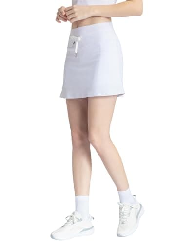Leapstride Women's Athletic High Waisted Golf Skort with Multiple Functional Pockets (Capable of Holding a Phone and a Tennis Ball) for Active Women Bright White - Image 1