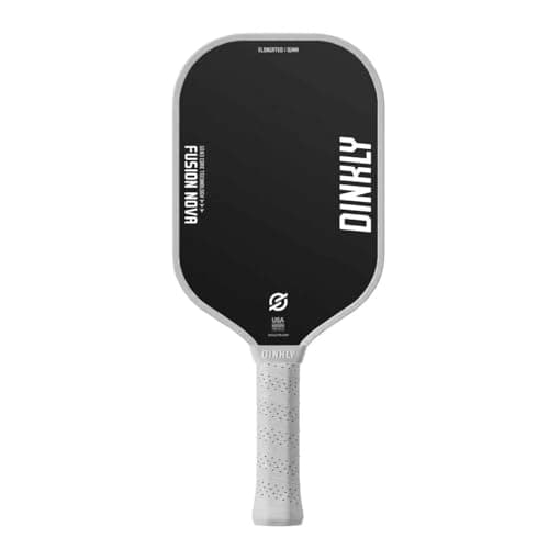 DINKLY Fusion Nova Carbon Fiber Pickleball Paddle - 16mm 3RD Generation Core - T700 Raw Carbon Fiber Textured Surface for Max Spin - Thermoformed Elongated USAPA Approved Pickleball Racket - Image 1