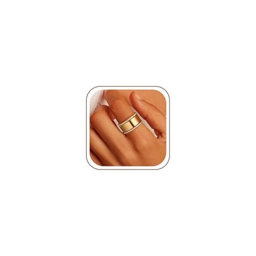 GWH Trendy 3-Pack Stackable Rings for Women - 18K Gold Plated Cubic Zirconia Simulated Diamond Oura Stack Rings for Women Size 8 - Image 1