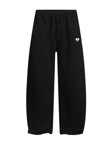 Aelfric Eden Baggy Sweatpants Womens Wide Leg Sweatpants Mens Solid Arc Sweat Pants Casual Athletic Lounge Pants Black - Image 1