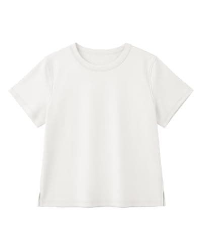 Stelle Women's Cotton T-Shirts Crewneck Short Sleeve Basic Tees Boxy Summer Casual Solid Crop Tops Petite White Large - Image 1