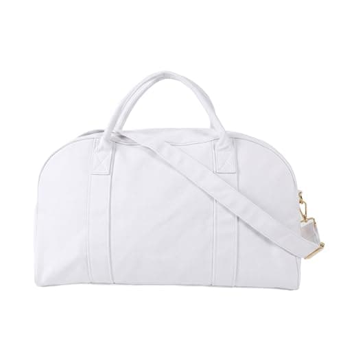 CRAZITAYA Thick Canvas Travel Duffel Bag 45L Large Capacity (White) - Image 1