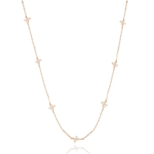 TOPROO Thin Chain Butterfly Necklace for Women, 14K Gold Plated Sterling Silver Necklace With Cubic Zirconia, Hypoallergenic Layering Jewelry for Gift (Butterfly #3-Rose Gold) - Image 1