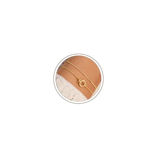 Turandoss Gold Bracelets for Women - Dainty 14K Gold Plated Interlocking Circles Bracelets Layered Interlock Circles Bracelet Minimalist Interlock Bracelet for Women Trendy Birthday Gifts - Image 1