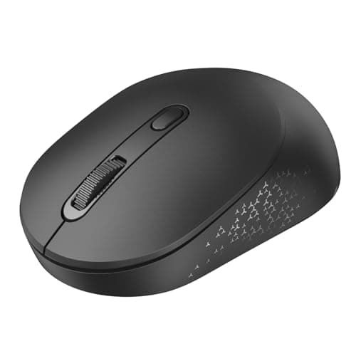 TECKNET Bluetooth Wireless Mouse, Bluetooth 5.2 & 2.4G USB-A Receiver, Compact & Portable, Silent Click, Ergonomic Symmetrical Design, 18-Month Battery, Adjustable DPI, Wide Compatibility - Black - Image 1