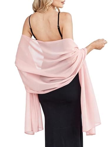 Avidlove Scarf Dress's Sheer Cover Up Chiffon Scarf Wrap for Women Lightweight Soft Party Evening Accessory Light Pink - Image 1