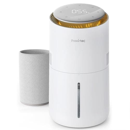 Provirtec MistFree Evaporative Humidifier for Bedroom, 3L No White Dust for Sensitive Individuals, Auto Humidity Control, Works with Tap Water, Night Light, Easy Clean Tank for Home & Small Room - Image 1
