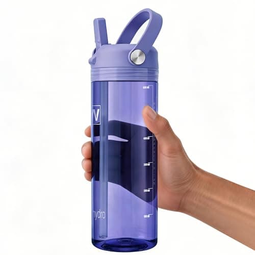 wawahydro 20oz Kids Water Bottle, BPA Free Thick Tritan Plastic Reusable, Clear Water Bottle with Straw, Leakproof Lid, Dishwasher Safe, Boy girl for School,Travel Purple - Image 1
