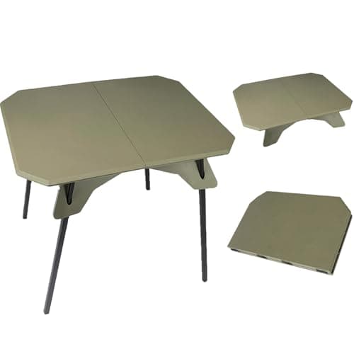 ele ELEOPTION Portable Folding Camping Table Aluminum Legs Fold up Lightweight Outdoor Ultralight Small Foldable Camping Table with Carrying Bag for Beach Picnic Grilling Hiking Fishing Green - Image 1