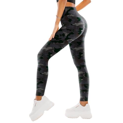 SINOPHANT High Waisted Leggings for Women - Full Length Capri Buttery Soft Yoga Pants for Workout Athletic(Full Black Printing,XXL) - Image 1
