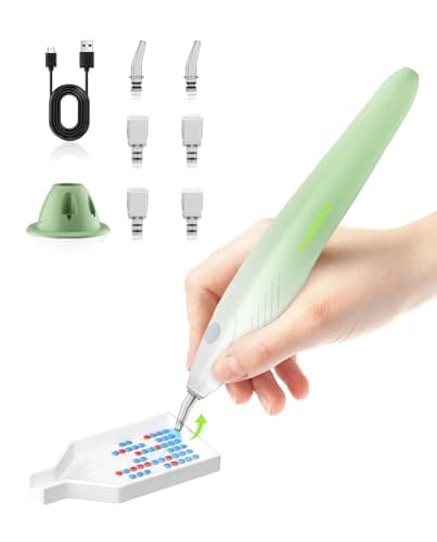 YOFIGO Electric Diamond Painting Pen,Wireless Art Pen for Diamond Painting with 3 Adjustable Suction Levels, Professional Diamond Art Pen with Magnetic Charging Base, Tool for DIY Craft(Green) - Image 1