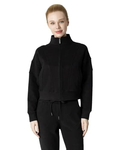 Leapstride Women's Fleeced Performance Jacket - Full-Zip Stand-Up Collar, Warm Fleece for Winter Daily Wear - Image 1