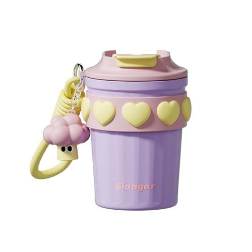 SDGA+ 12 oz Travel Coffee Mug Spill Proof Leak Proof, Stainless Steel Thermal Coffee Cup with Lid, Resuable Cup for Hot and Cold, Portable Tumbler for Women, Lavender Honey - Image 1