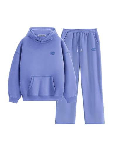 Aelfric Eden Womens Sweatsuits 2 Piece Set Oversized Fleece Hoodie and Sweatpants Track Suits Sweat Matching Lounge Pants Fall Purple X-Large - Image 1