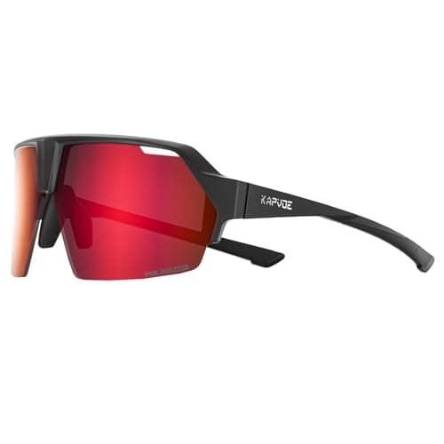 KAPVOE Polarized Cycling Sunglasses Sports Glasses with 2 Interchangeable Lenses UV400 Protection Men Women Bicycle Goggles MTB BMX Fishing Running Riding Golf Driving Bike Softball Baseball 01 - Image 1