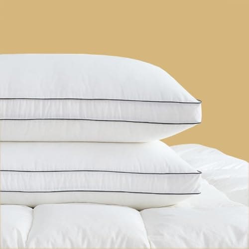INSPIRE CRAFTER Goose Down Pillows for Neck Pain - Perfect Balance of Softness and Support, Relief for Side and Back Sleepers, Gusseted Pillow, Hotel Down Pillows Queen/Standard Size Set of 2 - Image 1