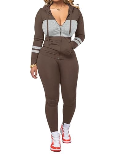 STOLKISS Women 2 Piece Outfits Workout Sets Bodycon Tracksuits Jogger Set - Image 1